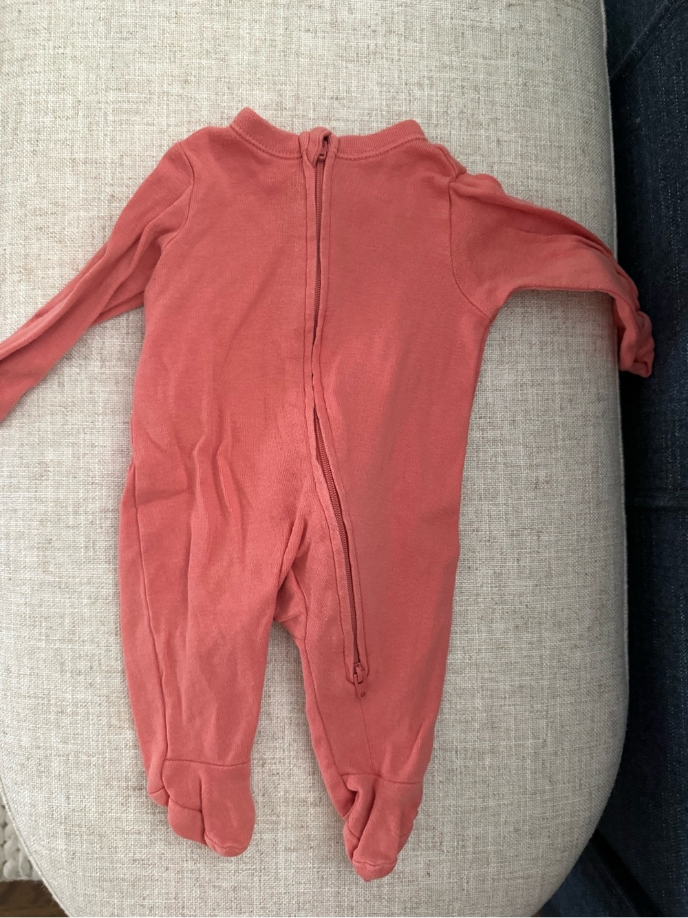 Old Navy Coral Pink Footed Baby One-Piece Pajamas - size newborn